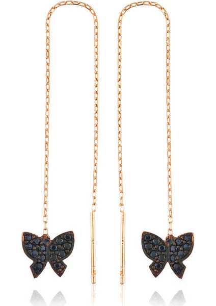 925 Ayar Gümüş Kelebek Zincir Küpe EA1160046 fiyatları