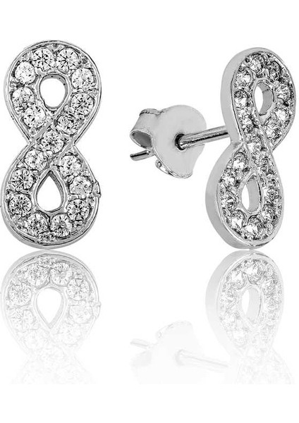 925 Ayar Gümüş Sonsuzluk Çivili Küpe EA1160116