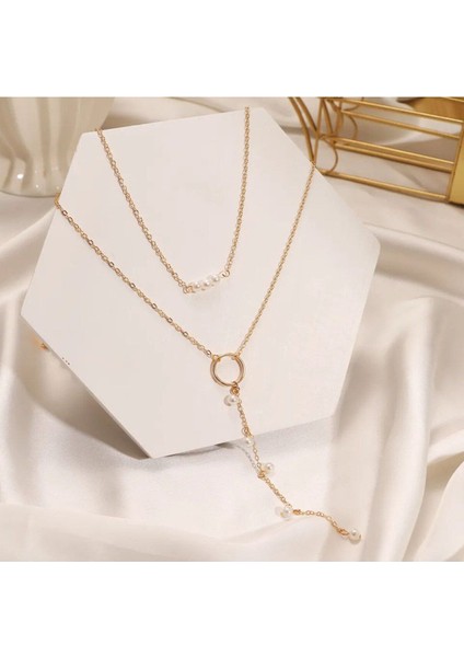 Şıklığınızı Tamamlayacak Iki Katmanlı Inci Kolye