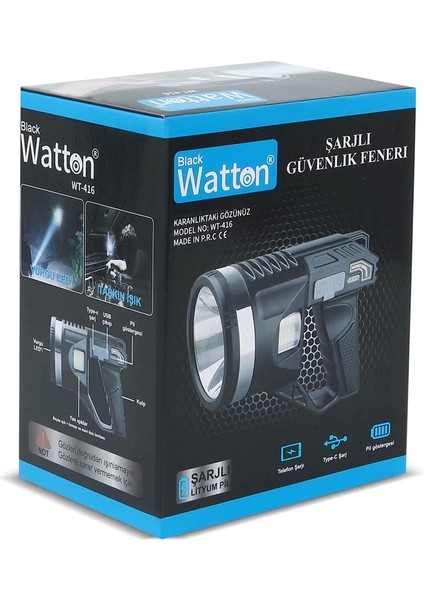 Tripod Şarjlı Güvenlik Feneri WT-416