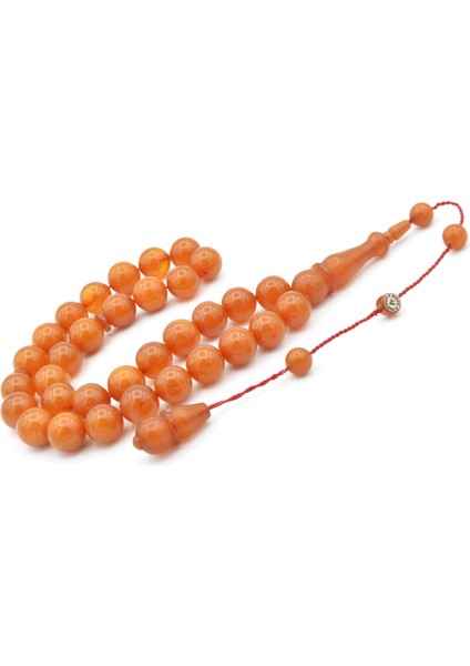 Ismail Karasapan Imzalı Küre Kesim Hareli Sarı Sıkma Kehribar Tesbih fiyatları