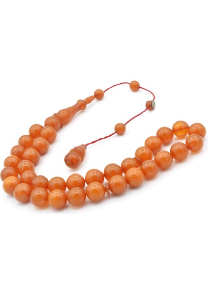 Ismail Karasapan Imzalı Küre Kesim Hareli Sarı Sıkma Kehribar Tesbih modelleri