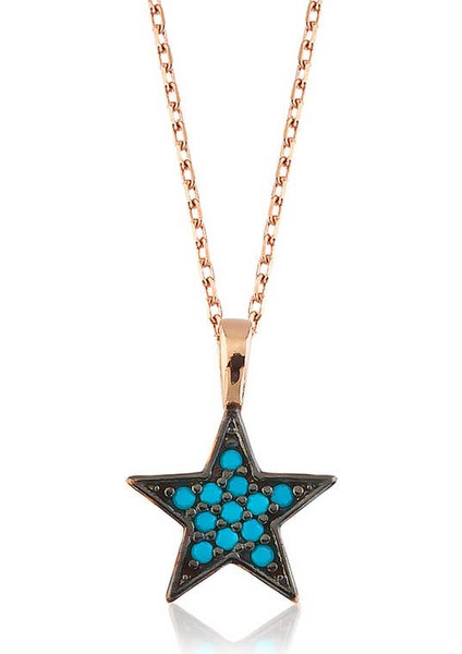 925 Ayar Gümüş Mavi Yıldız Kadın Gümüş Kolye PT2610390