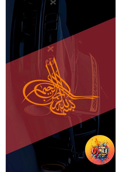 Osmanlı Tuğrası Desen Jdm Araba-Motosiklet Cam Etiket Osmanlı Tuğrası Hologram Sticker