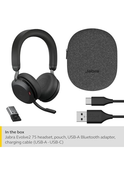 Evolve2 75 Kablosuz Pc Kulaklık, 8 Mikrofon Teknolojisi, Çift Köpük Stereo Kulaklık, Gelişmiş Aktif Gürültü Iptali, Usb-A Bluetooth Adaptörü ve Ms Takım Uyumluluğu, Siyah fiyatları