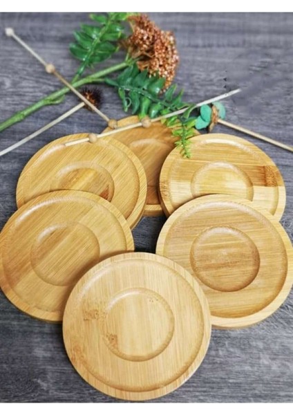 Şık 6'lı Yuvarlak Bambu Bardak Altlığı Takımı, Dekoratif ve Zarif Tasarım fiyatları