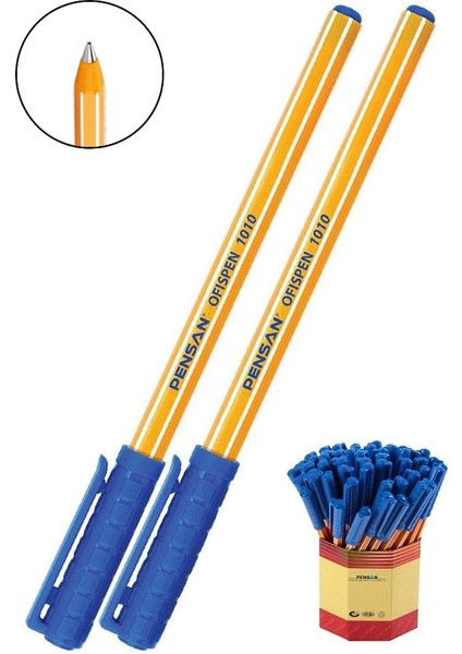 Mavi Tükenmez Kalem 1010 1.0mm 2 Adet Pensan Büro Ofispen Büro Plastik Kapaklı Tükenmez Kalem