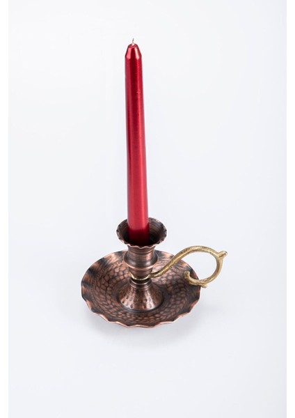 El Işlemeli Gaziantep Bakır Mumluk, Şamdan, Dövme, Kına Teması, Zarif ve Şık Tasarım