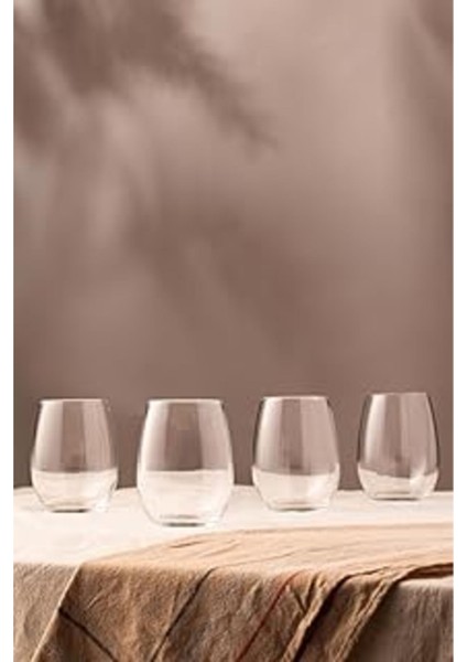 Şeffaf Kristal Cam 4'lü Su Bardağı Seti 350 Cc, Şık ve Dayanıklı Tasarım