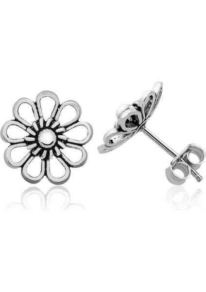 925 Ayar Gümüş Telkari Papatya Çivili Küpe EA1160179