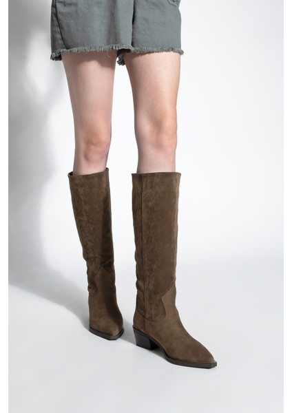 Kadın Sivri Burun Kovboy Fermuarsız Western Çizme Mivez