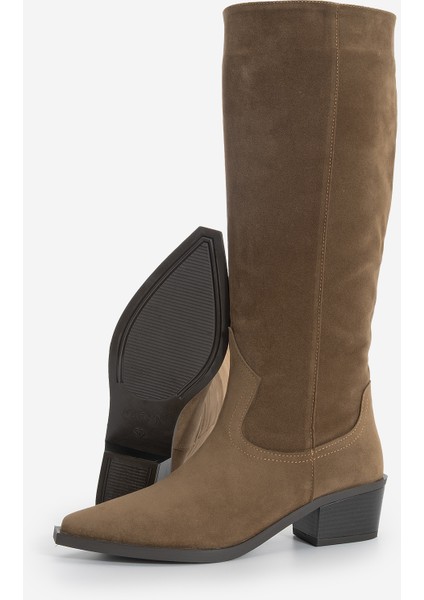 Kadın Sivri Burun Kovboy Fermuarsız Western Çizme Mivez