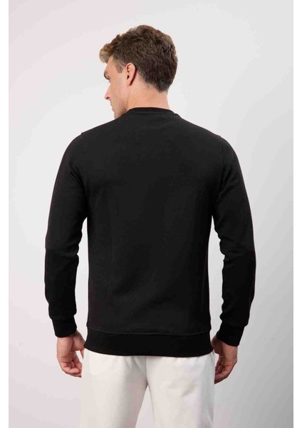 Bisiklet Yaka Regular Fit Siyah Uzun Kol indirimleri