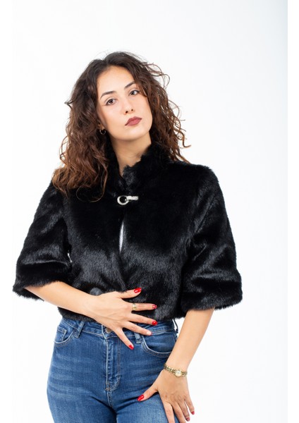 Broşlu Kürk Abiye ve Gelinlik Kürk Etol Bolero