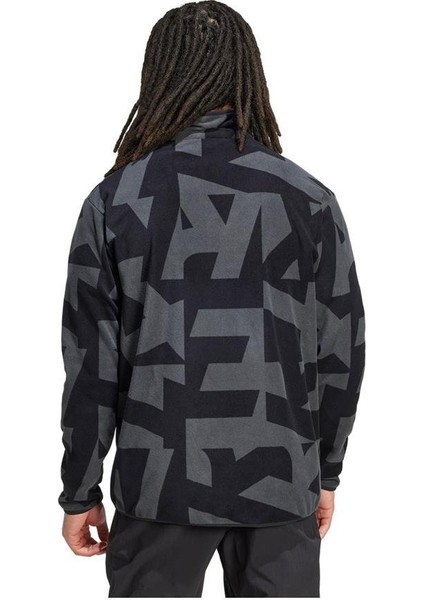 Terrex Multi Printed Full Zip Fleece Erkek Siyah Yürüyüş Polar.- modelleri