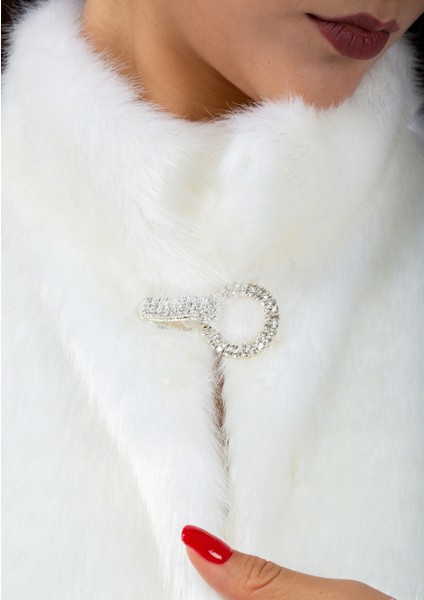 Broşlu Kürk Abiye ve Gelinlik Kürk Etol Bolero