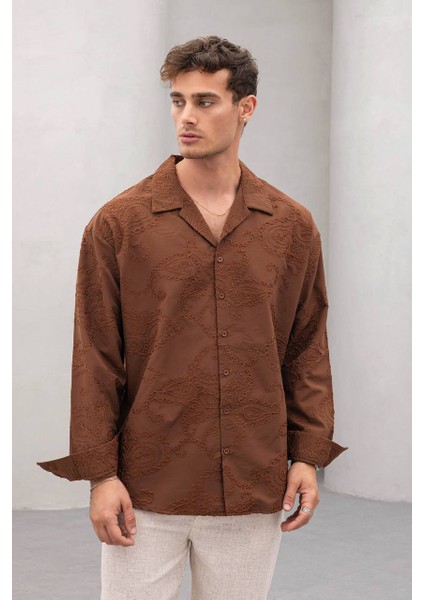 Erkek Oversize Pamuklu Trend Desenli Gömlek fiyatları
