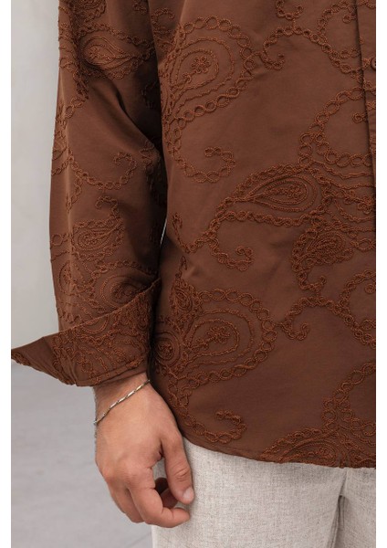 Erkek Oversize Pamuklu Trend Desenli Gömlek modelleri