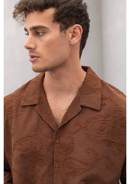 Erkek Oversize Pamuklu Trend Desenli Gömlek fırsatları