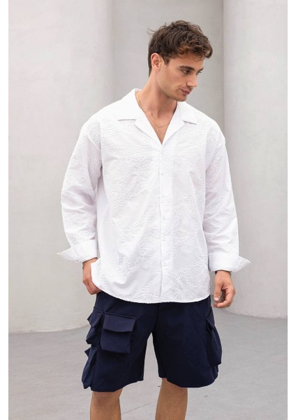 Erkek Oversize Pamuklu Trend Desenli Gömlek fiyatları