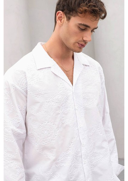 Erkek Oversize Pamuklu Trend Desenli Gömlek modelleri