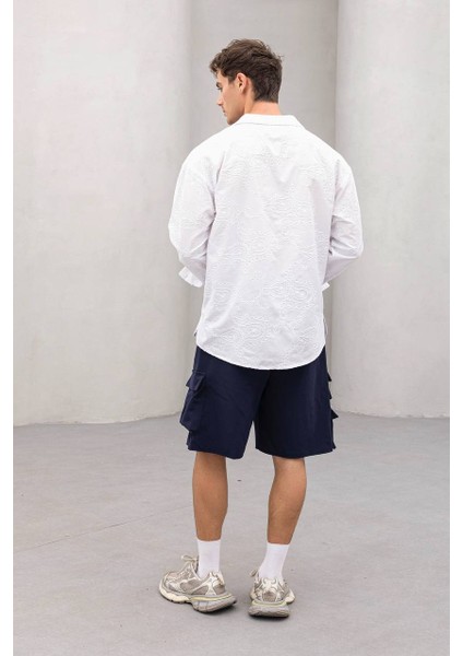 Erkek Oversize Pamuklu Trend Desenli Gömlek fırsatları