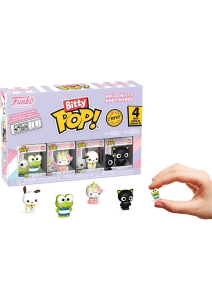 Bitty Pop 4-Pack Hello Kitty And Friends - Keroppi, Hello Kitty, Pochacco, Chase Figure