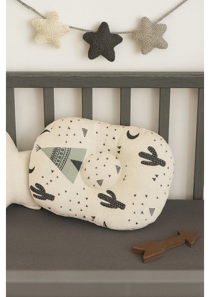 %100 Pamuk Kumaştan Çadırlı Bebek Düz Kafa Yastığı