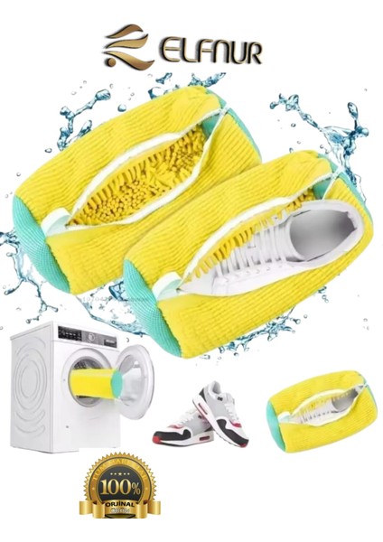 R 1 Adet Orjinal Ithal Ürün Ayakkabı Yıkama Çantası Torba File Özel Makarna Kumaş Makinede Deforme Önleyici Boya Vermez