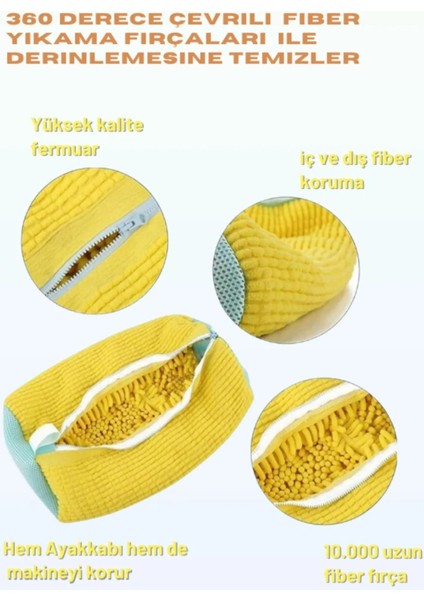 R 1 Adet Orjinal Ithal Ürün Ayakkabı Yıkama Çantası Torba File Özel Makarna Kumaş Makinede Deforme Önleyici Boya Vermez fiyatları