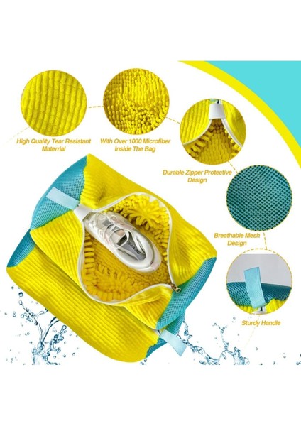 R 1 Adet Orjinal Ithal Ürün Ayakkabı Yıkama Çantası Torba File Özel Makarna Kumaş Makinede Deforme Önleyici Boya Vermez indirimleri