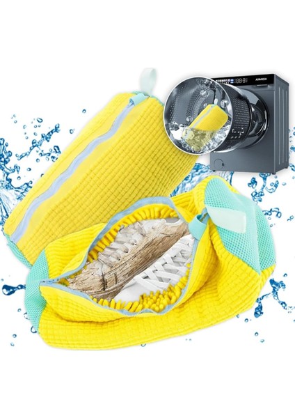 R 1 Adet Orjinal Ithal Ürün Ayakkabı Yıkama Çantası Torba File Özel Makarna Kumaş Makinede Deforme Önleyici Boya Vermez