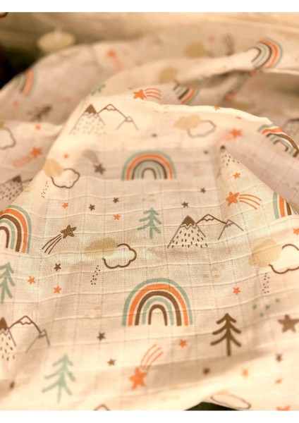 %100 Pamuk Kumaştan Gökkuşaklı Bebek Düz Kafa Yastığı fiyatları