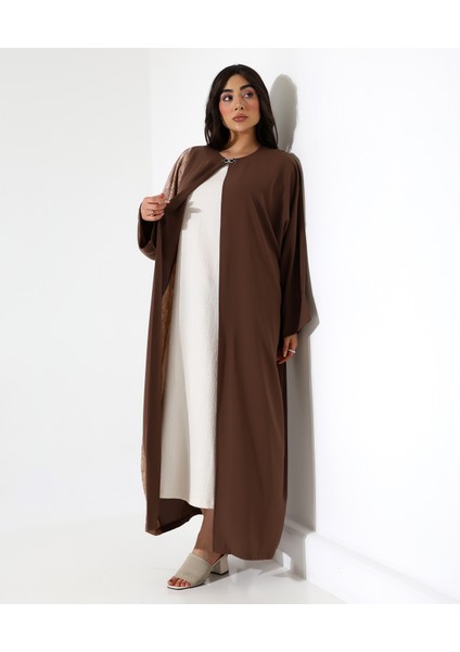 Büyük Beden Taş Detaylı Davet Uzun Abaya