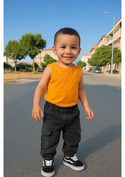 Yan Cepli Siyah Renkli Erkek Kot Pantolon