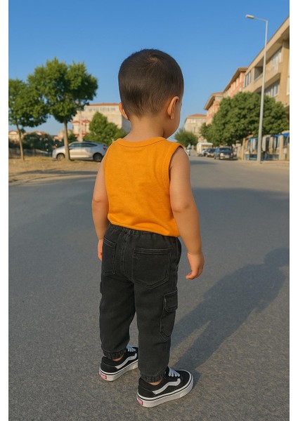 Yan Cepli Siyah Renkli Erkek Kot Pantolon modelleri