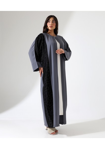 Büyük Beden Taş Detaylı Davet Uzun Abaya fiyatları