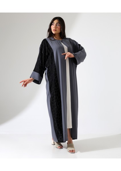 Büyük Beden Taş Detaylı Davet Uzun Abaya fırsatları