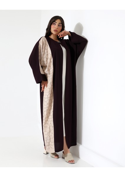 Büyük Beden Taş Detaylı Davet Uzun Abaya