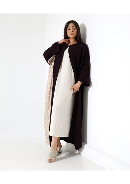 Büyük Beden Taş Detaylı Davet Uzun Abaya