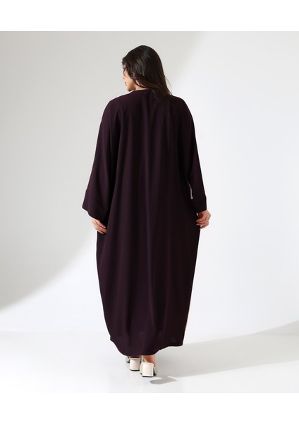 Büyük Beden Taş Detaylı Davet Uzun Abaya