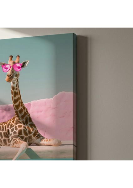 Havuz Başında Güneşlenen Zürafa Pop Art Tablosu indirimleri