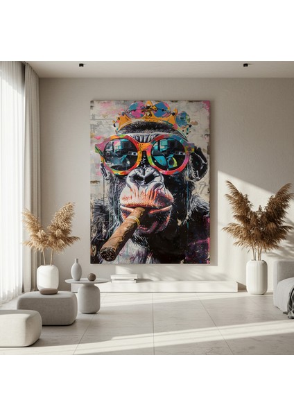 Pop Art Şempanze Portresi Tablosu fırsatları