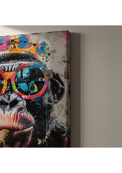 Pop Art Şempanze Portresi Tablosu indirimleri