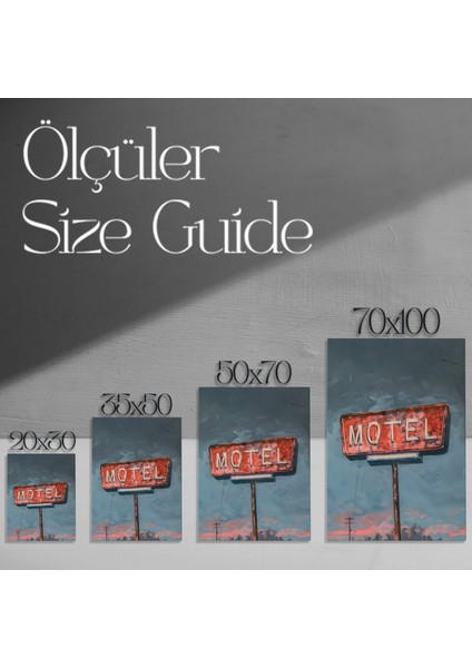 Pastell Tonlarda Motel Imzası Yağlıboya Tablosu modelleri