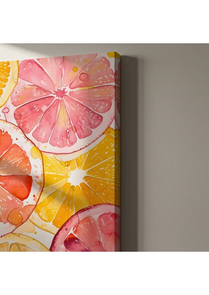 Suluboya Narenciye Dilimleri Soyut Sanat Tablosu indirimleri