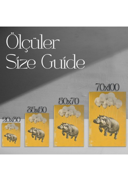 Sürrealist Hippopotam Balon Illüstrasyon Tablosu modelleri