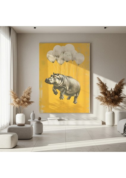 Sürrealist Hippopotam Balon Illüstrasyon Tablosu fırsatları
