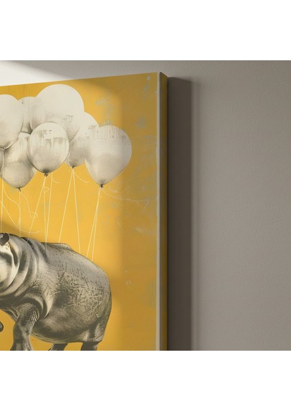Sürrealist Hippopotam Balon Illüstrasyon Tablosu indirimleri