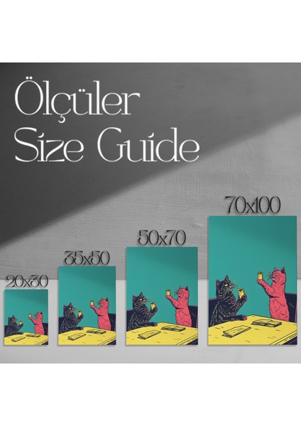 Retro Pop Art Kedi Illüstrasyon Tablosu modelleri